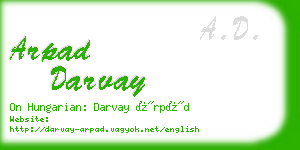 arpad darvay business card